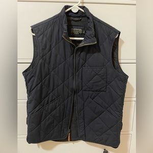 J Crew Sussex Quilted Vest Navy Mens Medium